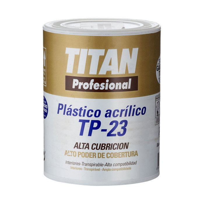 Titan Pintura Plástica Acrílica T-3 Blanco Mate 1 l Titan Pintura Plástica Acrílica T-3 Blanco Mate 1 l