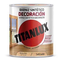 Titan Barniz sintético decoración incoloro satinado 250 ml resistencia al rayado y lavados