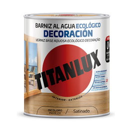 Titan Barniz al agua ecológico decoración incoloro satinado 750 ml
