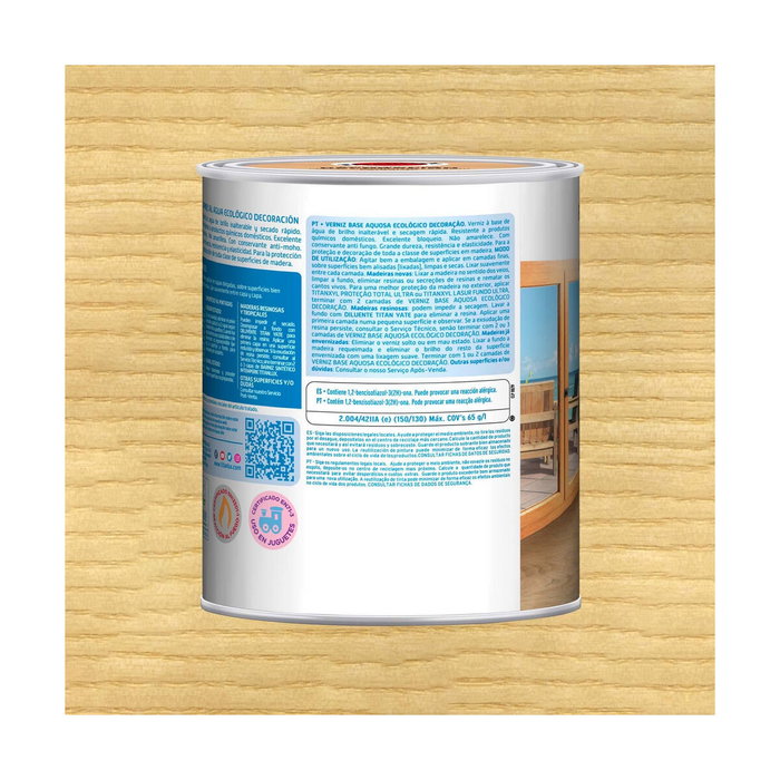 Titan Barniz al agua ecológico decoración incoloro mate 750 ml
