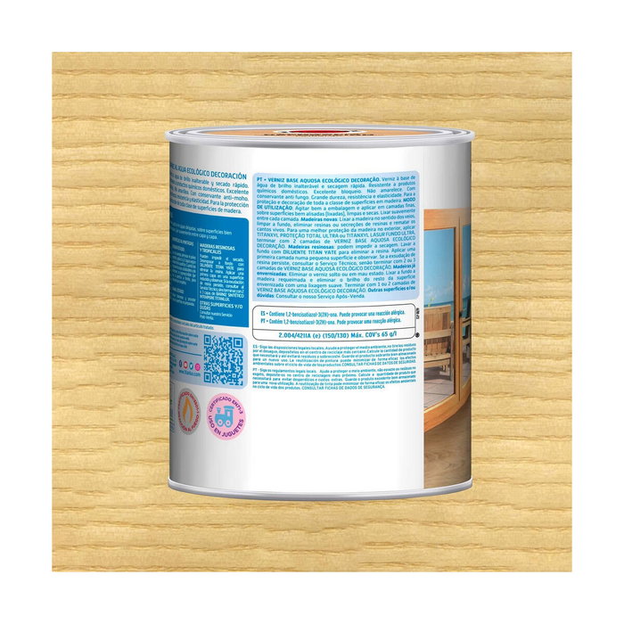 Titan Barniz al agua ecológico decoración incoloro brillante 750 ml