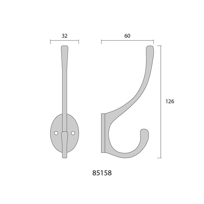 Edm Colgador Latón Pulido 13 x 5 cm Doble Dorado