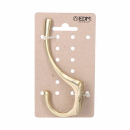 Edm Colgador de latón pulido Doble 13 x 5 cm