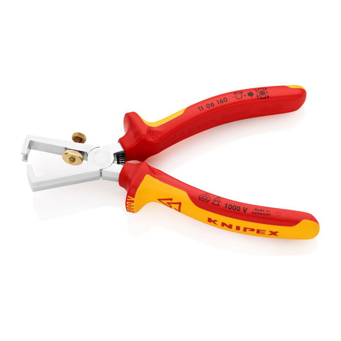 Knipex Alicates Pelacables 110616 Cromado Mangos Aislados VDE 160 mm
