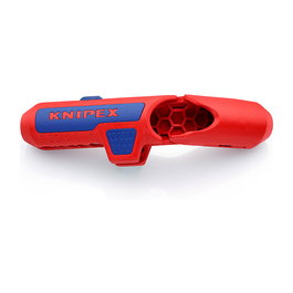 KNIPEX Pelacables Universal ErgoStrip 169501SB, Premiado, Para Zurdos, para Cables NYM, Datos y Coaxiales, Carcasa Plástico Reforzado con Fibra de Vidrio, 135x85x37 mm
