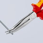 Knipex Alicates de Boca de Cigüeña Curvo 200 mm, Puntas de Precisión Elásticas, Mangos VDE, Acero Eléctrico Vanadio, 200 x 56 x 19 mm