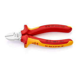 Knipex Alicates de Corte Diagonal 7006140, Cabeza Estrecha para Espacios Reducidos, VDE 1000V, 140 mm