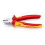 Knipex Alicates de corte diagonal DIN ISO 5749, cabeza estrecha para espacios reducidos, 180 mm, normativa VDE EN 60900 IEC 60900, mangos aislados, aplicación electricidad