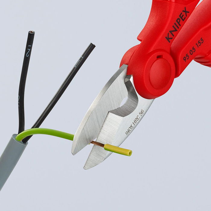 Knipex 9505155sb Tijeras de Electricista 130 x 32 x 155 mm con Filos de Corte de Precisión y Microdentado Knipex 9505155sb Tijeras de Electricista 130 x 32 x 155 mm con Filos de Corte de Precisión y Microdentado
