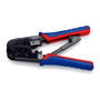 Knipex - Crimpadora de conectores RJ11, RJ45 y Western para cables planos y redondos, con pelacables, sistema de bloqueo y diseño largo (190 x 70 x 18 mm, 340 g)
