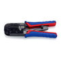 Knipex - Crimpadora de conectores RJ11, RJ45 y Western para cables planos y redondos, con pelacables, sistema de bloqueo y diseño largo (190 x 70 x 18 mm, 340 g)