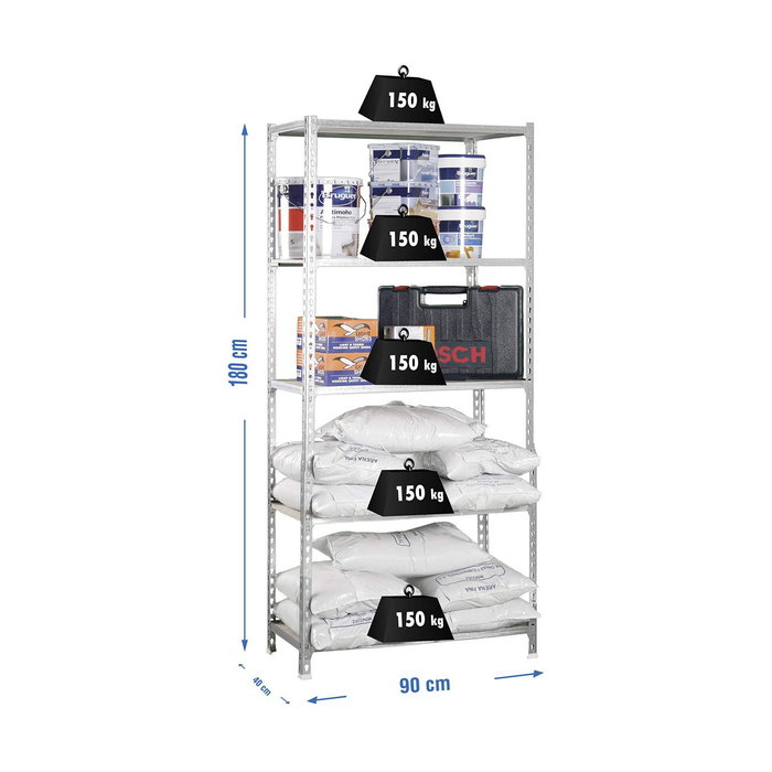 Simon Rack Estantería Maderclick 5/400 Galvanizado/Madera