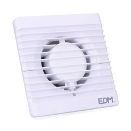 Edm Extractor de Aire 12W 135x135mm Ø8cm Blanco para Baño y Cocina 86m³/h 230V