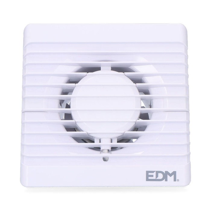 Edm Extractor de Aire 12W 135x135mm Ø8cm Blanco para Baño y Cocina 86m³/h 230V