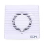 Edm Extractor de Aire 12W 135x135mm Ø8cm Blanco para Baño y Cocina 86m³/h 230V