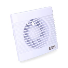 Edm Extractor de Aire 16W Ø12cm con Temporizador, Blanco, Flujo 158m³/h, 180x180mm