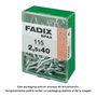 Fadix 10923328 Hembrilla abierta zincado 2,5 x 40 mm, caja 115 uds