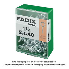 Fadix 10923090 Hembrilla Cerrada Zincado Acero, 2,5 x 40 mm, Caja 115 Unidades