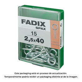 Fadix 10923083 Hembrilla cerrada zincado 2,5 x 40 mm, caja 15 uds