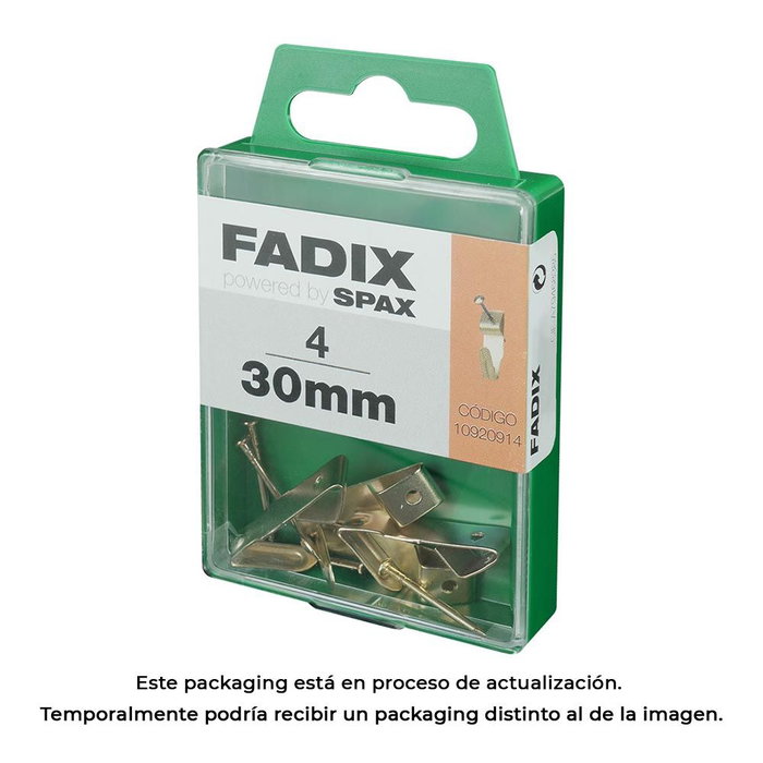 Fadix Cuelgacuadros Hansafix 30mm Caja 4 Unidades Referencia 10920914 Fadix Cuelgacuadros Hansafix 30mm Caja 4 Unidades Referencia 10920914