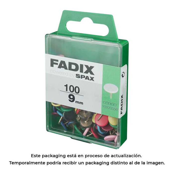 Fadix 10920556 Chincheta Plana Surtido 9 mm Caja 100 Unidades Fadix 10920556 Chincheta Plana Surtido 9 mm Caja 100 Unidades