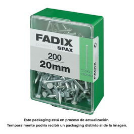 Fadix Caja de 200 Clavos de Acero CP con Cabeza Plana, Medida 2.4x20mm, Referencia 10920464