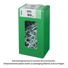 Fadix 10919833 Clavo de Acero Cabeza Plana 2.7x50 mm - Caja con 200 Unidades