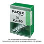 Fadix 10919871 Clavo Acero Cabeza Plana 2,7x60mm (20 Unidades)