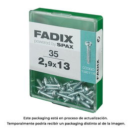 Fadix 10921119 Tornillo Rosca Chapa Cr Cinc 2,9x13mm Caja 35 Unid. Acero Cincado