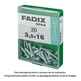 Fadix 10921218 Tornillo rosca chapa CR cinc 3,5x16mm Acero 20 unid.