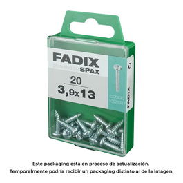 Fadix 10921317 Tornillo Rosca Chapa Cr Cinc 3,9x13mm Acero 20 Unidades