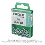 Fadix 10921317 Tornillo Rosca Chapa Cr Cinc 3,9x13mm Acero 20 Unidades