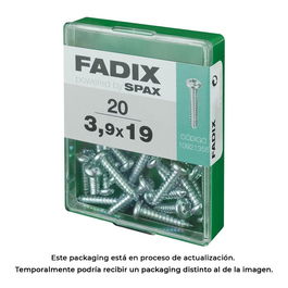 Fadix 10921355 Tornillo Rosca Chapa Acero Cincado 3,9x19mm Caja 20 Unidades