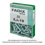 Fadix 10921355 Tornillo Rosca Chapa Acero Cincado 3,9x19mm Caja 20 Unidades