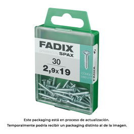 Fadix 10921775 Tornillo Rosca Chapa CP Cinc 2,9x19mm Caja 30 Unid.