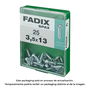 Fadix 10921812 Caja 25 Unidades Tornillo Rosca Chapa CP Cinc Plano 3.5x13mm