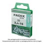 Fadix 10921836 Caja 20 Unidades Tornillo Rosca Chapa Cabeza Plana Cincado 3,5x16mm