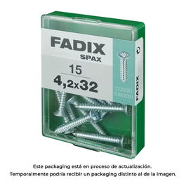 Fadix 10922031 Tornillo para chapa cincado plano 4,2x32mm (15 Unidades)
