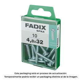 Fadix 10922093 Tornillo Rosca Chapa Acero Cincado 4,8x32mm Caja 10 Unidades