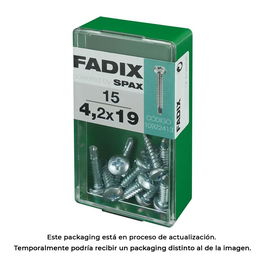 Fadix 10922413 Tornillo Rosca Chapa Cr Autot. 4,2x19mm Caja 15 Unid. Acero Din 7504n
