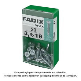 Fadix 10922673 Tornillo Rosca Chapa Autotaladrante Cincado Plano 3,5x19mm Caja 20 Unidades