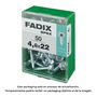 Fadix 10910144 Tornillo Rosca Chapa Hexagonal Autotaladrante 4,8x22mm Caja 50 Unidades Acero DIN 7504K
