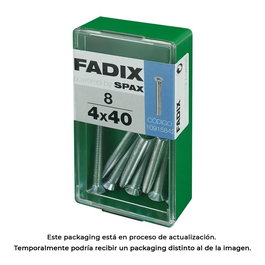 Fadix 10915842 Caja s 8 unid. Tornillo métrica M 4 x 40mm cabeza plana Din 965 Acero