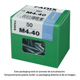 Fadix Tornillo métrica cabeza plana M 4x40mm 50 Unidades Din 965