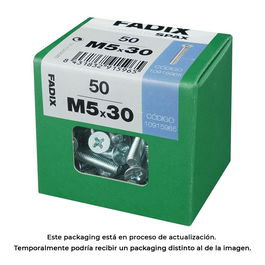 Fadix Tornillo Métrica CP M 5x30mm Cabeza Plana Acero DIN 965 Caja 50 Unidades Referencia 10915965