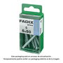 Fadix 10916016 Tornillo Métrica M 5 x 50mm Cabeza Plana Acero Caja 6 Unidades