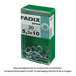 Fadix 10918850 Arandela Plana Zincada Acero 5,3 x 10 mm Caja 20 Unidades Din 125