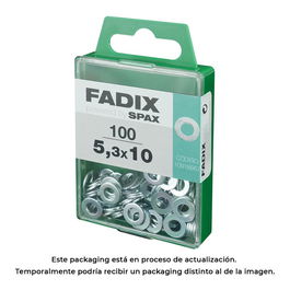 Fadix Arandela Plana Cinc 10918867 Acero con Recubrimiento Cincado 5,3 x 10 mm Caja 100 Unidades