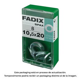 Fadix 10919000 Caja s 8 unid. Arandela Plana Cinc 10,5x20mm Acero con recubrimiento cincado