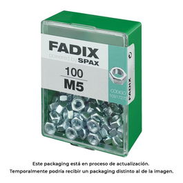 Fadix Tuerca M 5 DIN 934 cincada Caja 100 Unidades 10917273
